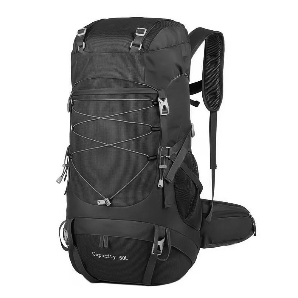 TEEK - 50L Hiking Backpack with Rain Cover BAG theteekdotcom Black  