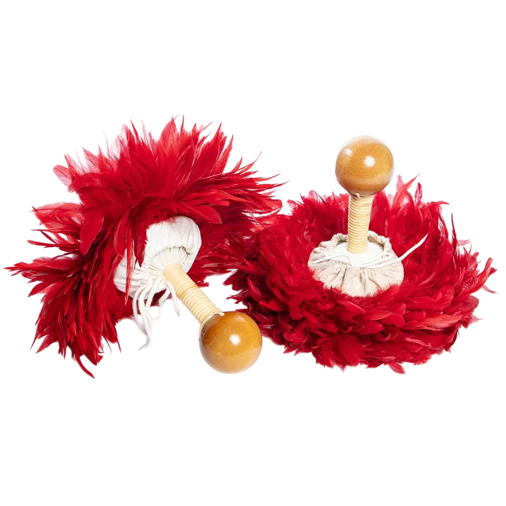 TEEK - UliUli Colored Feather Gourd Red Yellow Rattles 2pc HOME DECOR theteekdotcom