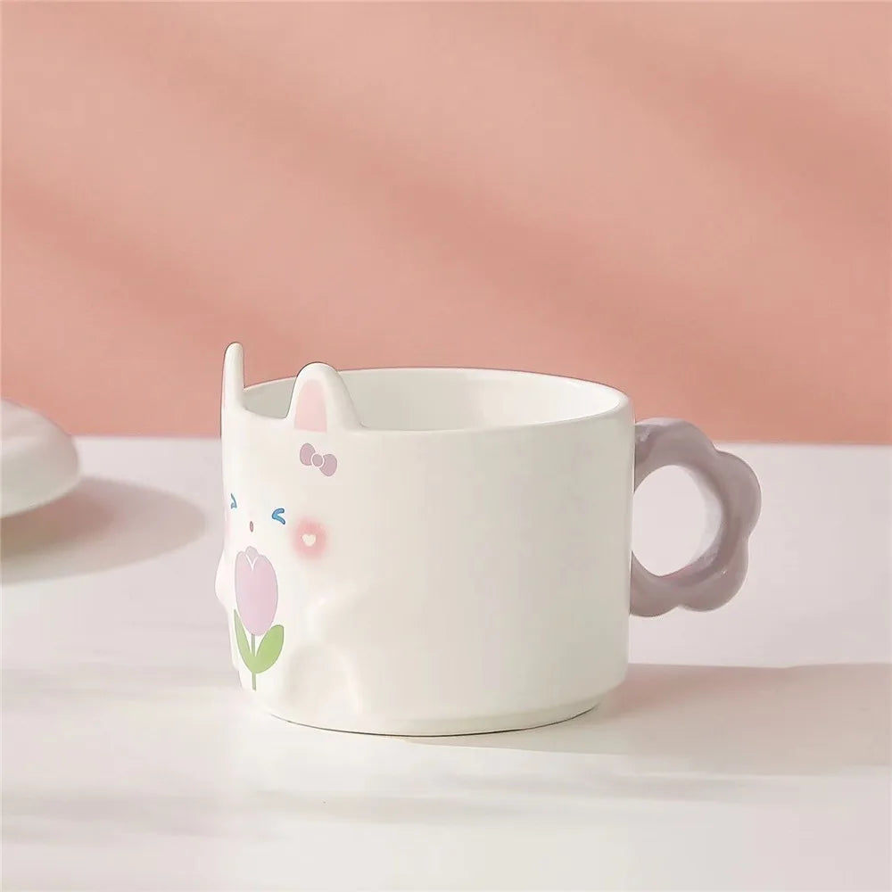 TEEK - Ceramic Cat Ears Stackable Mugs HOME DECOR theteekdotcom L  