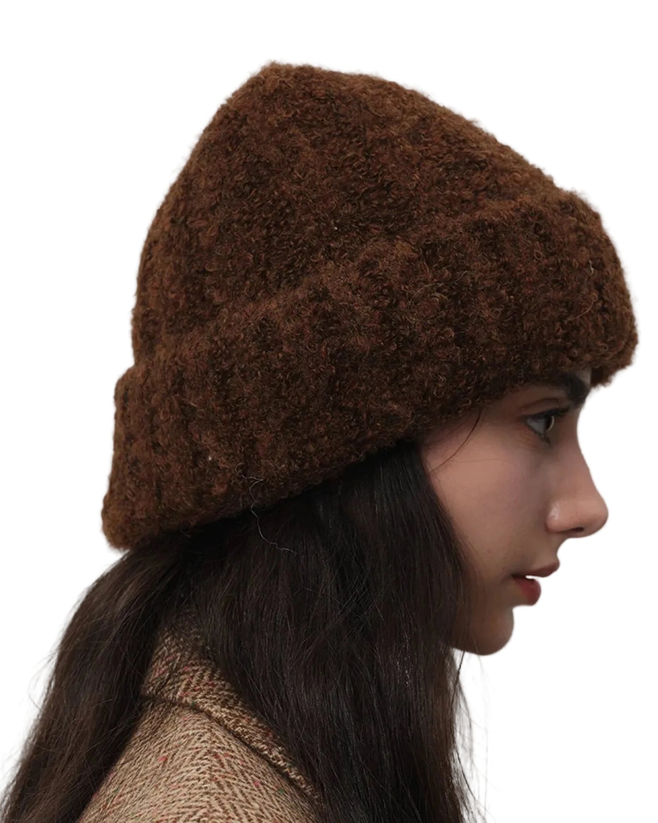 TEEK - Knitted Womens Warm Beanie HAT theteekdotcom Coffee 28x24cm