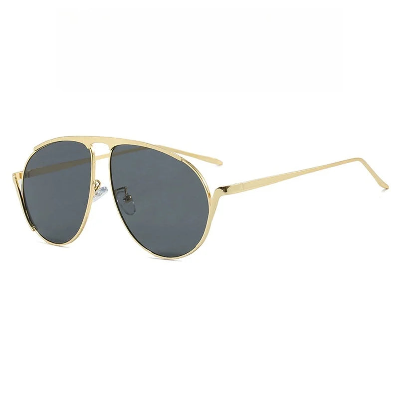 TEEK - Round Overisized Pivotal Sunglasses EYEGLASSES theteekdotcom Gold Black