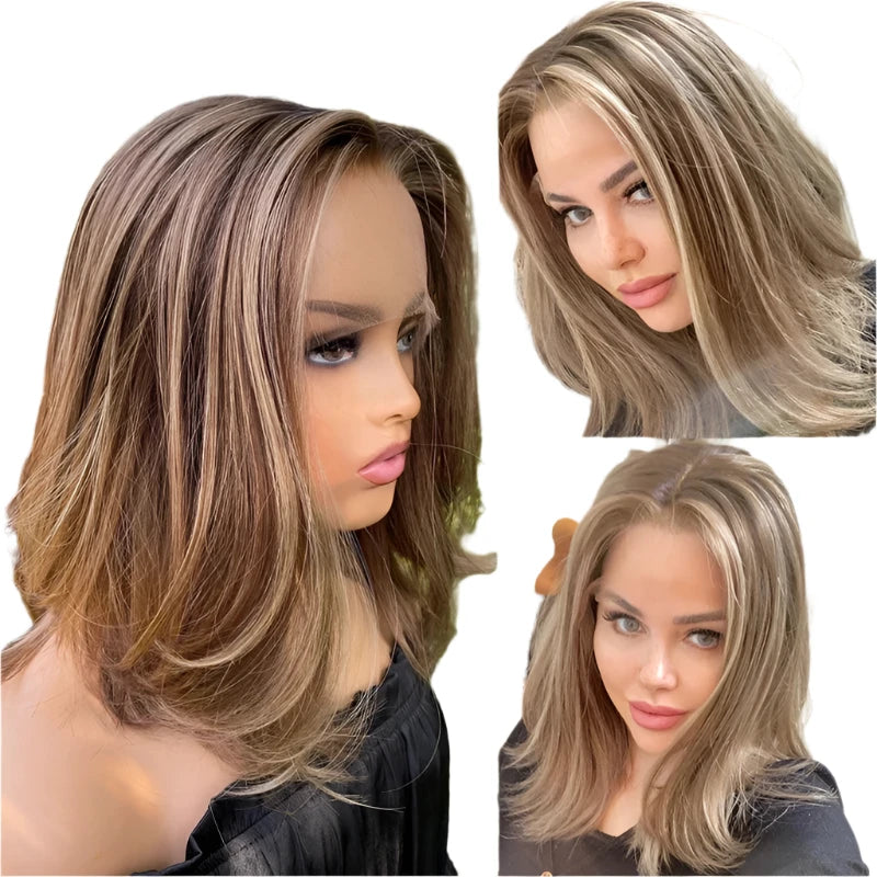 TEEK - Glueless Brown Blonde Natural Real Wig s HAIR theteekdotcom   