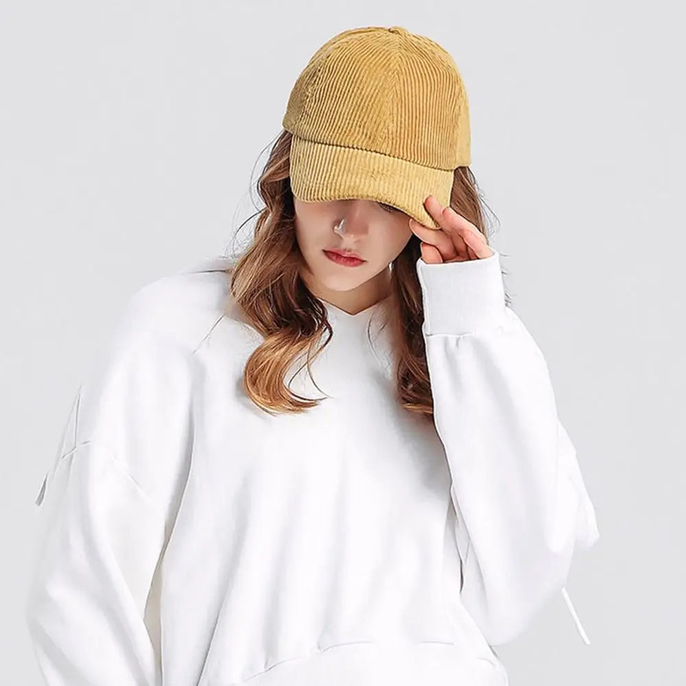 Outdoor Adjustable Hip Hop Spring Autumn Corduroy Baseball Cap Vintage Baseball Hat Women Men TEEK