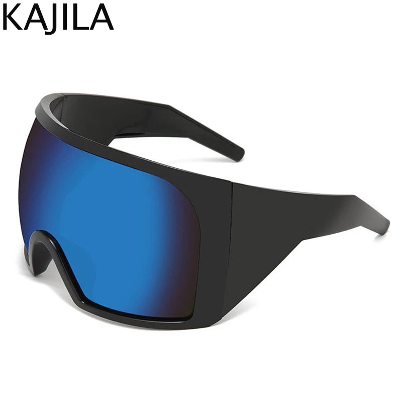 TEEK - Oversized Shield Sunglasses EYEGLASSES theteekdotcom C11 Black Blue