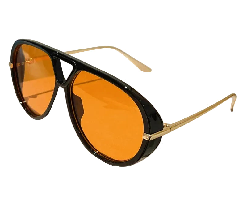 TEEK - Oversized Vintage Double Bridge Pilot Shades EYEGLASSES theteekdotcom black-orange