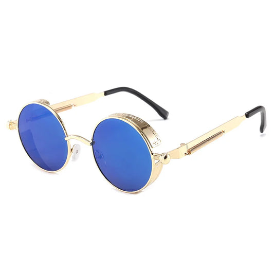TEEK - Metal Round Mirror Glasses EYEGLASSES theteekdotcom Gold Blue mirror CHINA 1 pcs