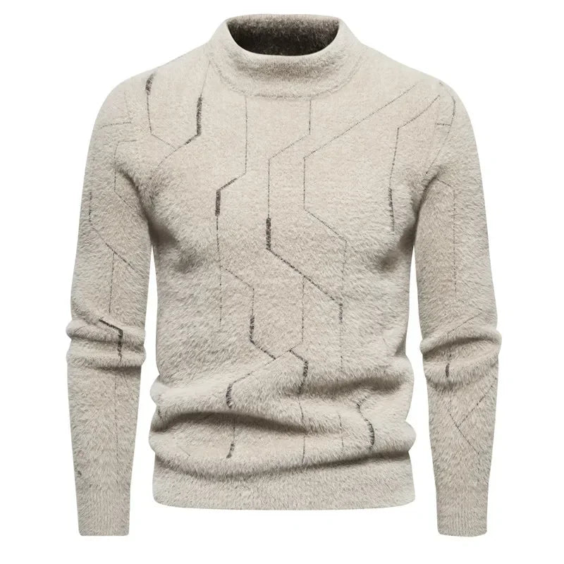 TEEK - Mens Soft Sir Knit Sweater  Pullover TOPS theteekdotcom Beige-H01 L 