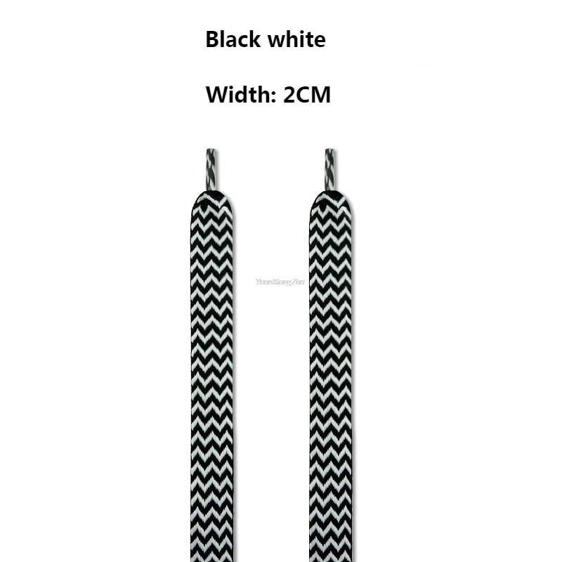 TEEK - Pair of Wide to Extra Wide Flat Shoelaces SHOELACES theteekdotcom 2 Black White 120cm 