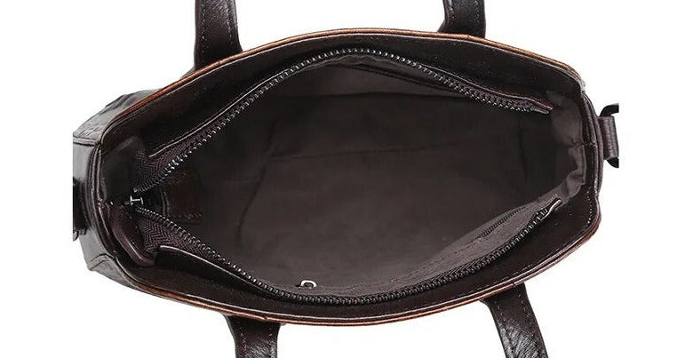 Women's Embossed Leather Shell Satchel Bag