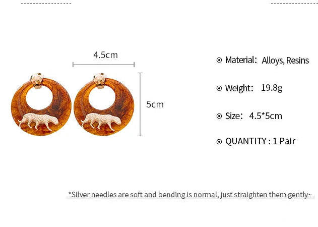 TEEK - Maillard Smudged Tiger Animal Resin Earrings