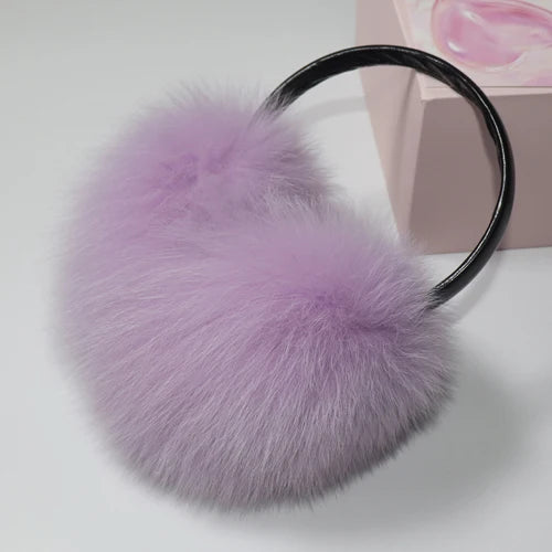 TEEK - Plush Genuine Fox Fluff Earmuffs EARMUFFS theteekdotcom purple 3  
