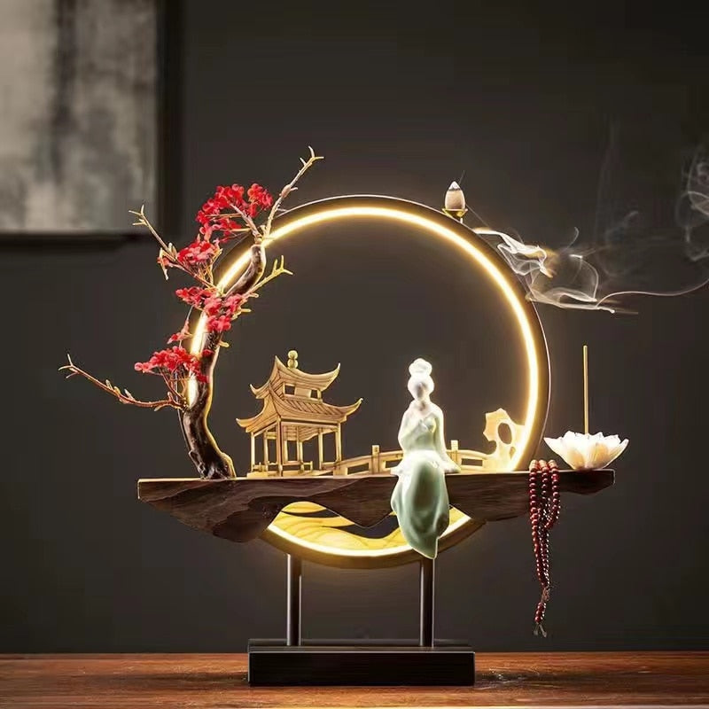TEEK - Lady Flower Incense Burner Ceramic LED Decor HOME DECOR theteekdotcom R5HUA  
