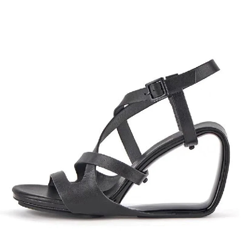 TEEK - Narrow Band Strap Buckle Gladiator Sandals SHOES theteekdotcom Black 5 