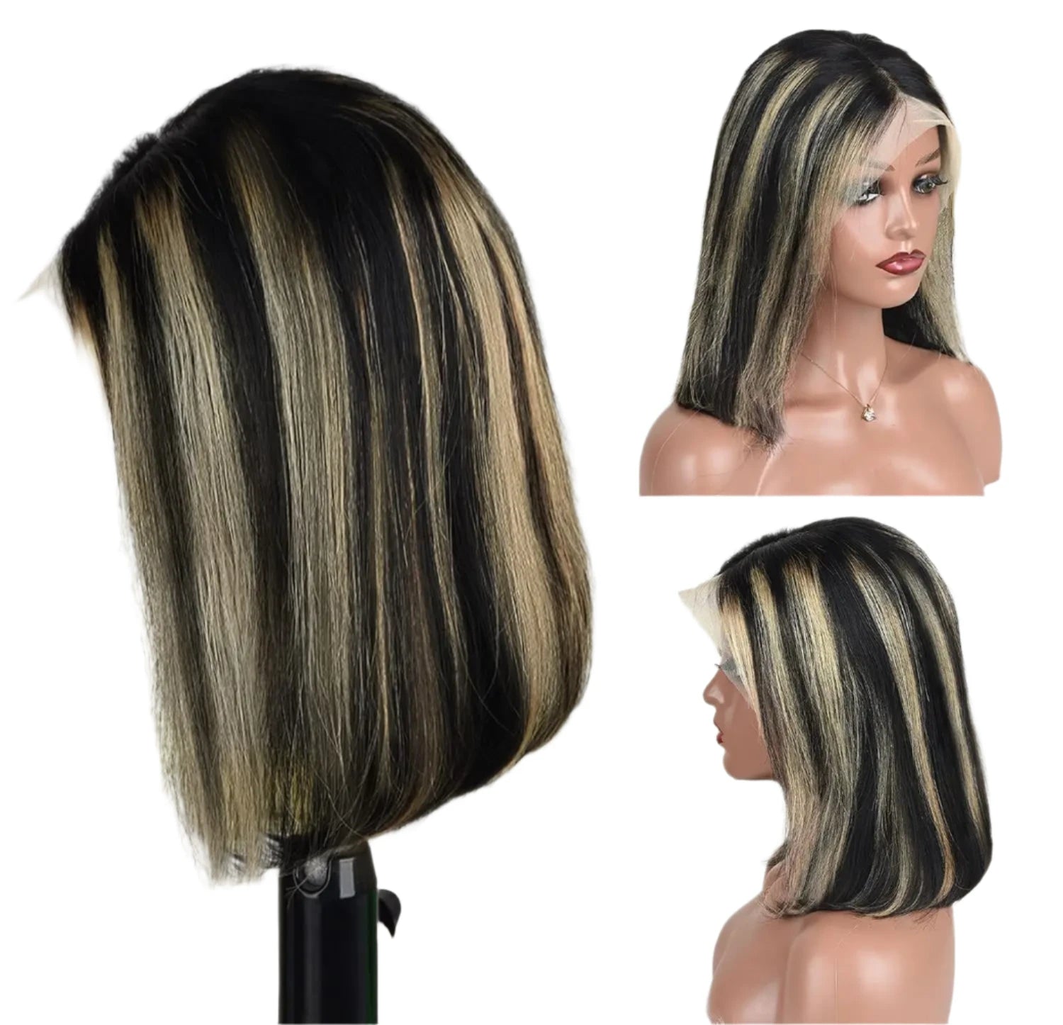 TEEK - 1B/27 Highlight 13X4 Lace Frontal Bob WigS HAIR theteekdotcom   