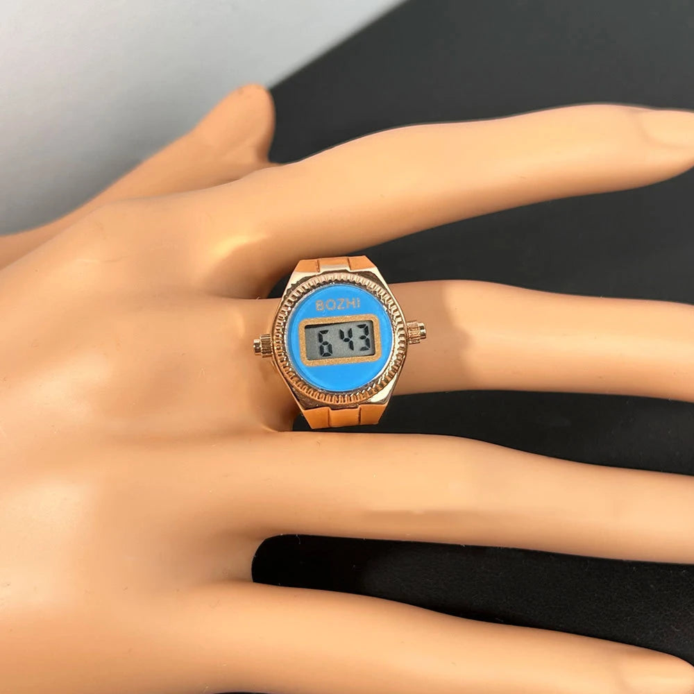 TEEK - Mini Electronic Digital Watch Finger Rings WATCH theteekdotcom rose-blue  