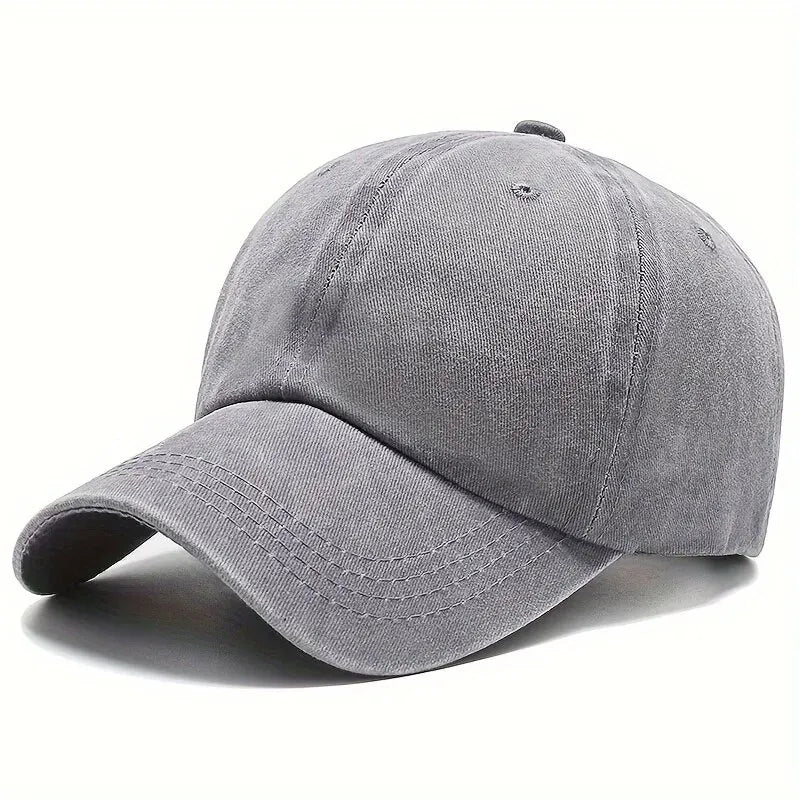 Men Women Unisex Baseball Cap Adjustable Solid Color Casual Hat Stretchy Fabric for Sports Secure Drawstring Closure Dad Hat TEEK Grey
