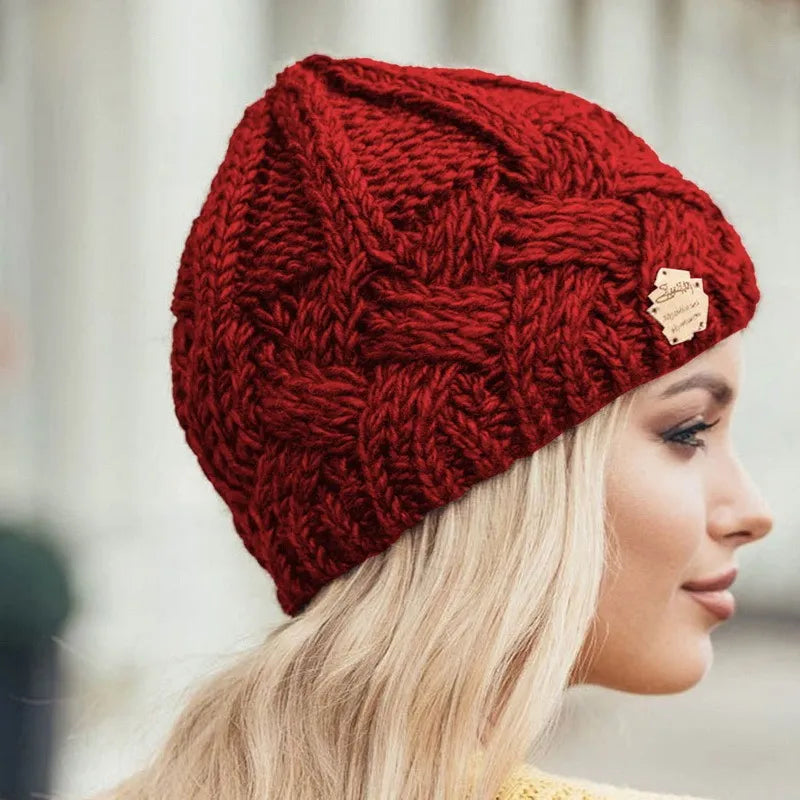 TEEK - Knitted Ridge Beanie Hats HAT theteekdotcom red-A  