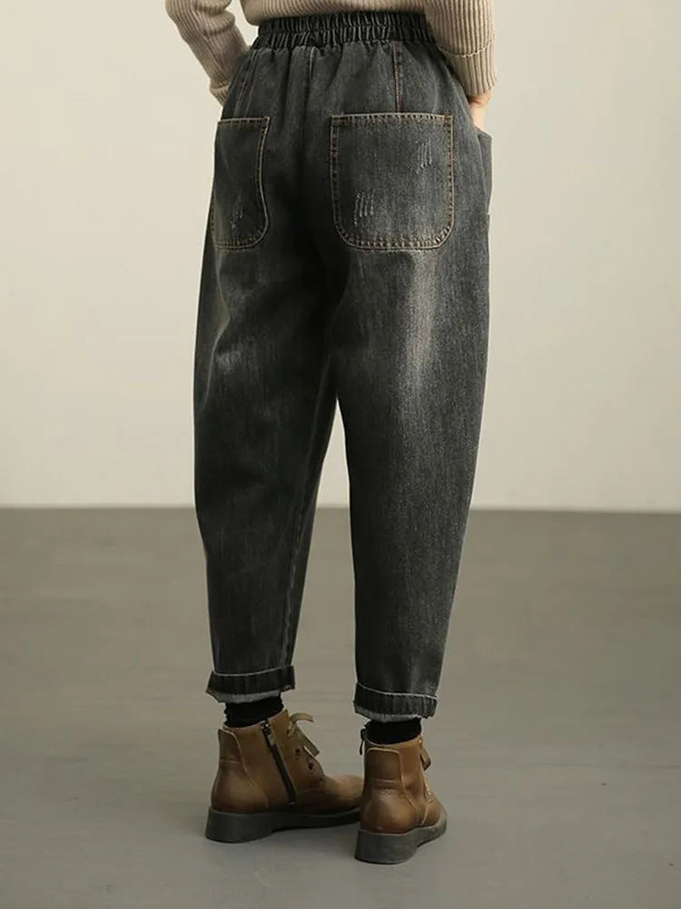 TEEK - Baggy Korean Waist Harem Jeans PANTS theteekdotcom   