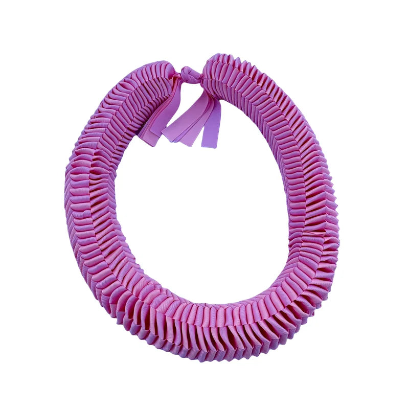 TEEK - Ribbon Lei Necklace JEWELRY theteekdotcom dark light powder 39.4in/100cm Circumference 