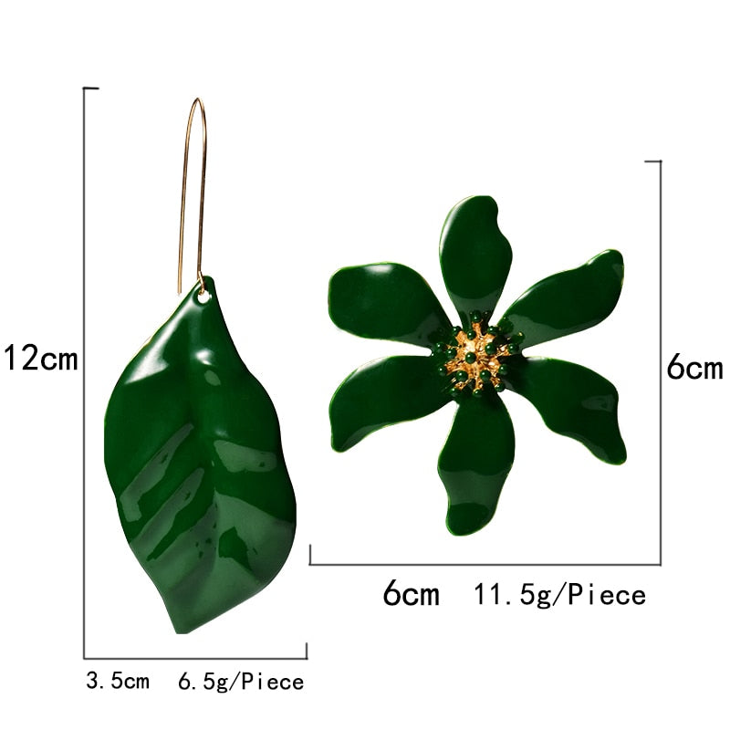 TEEK - Mix Leaf Flower Dangle Drop Earrings JEWELRY theteekdotcom   