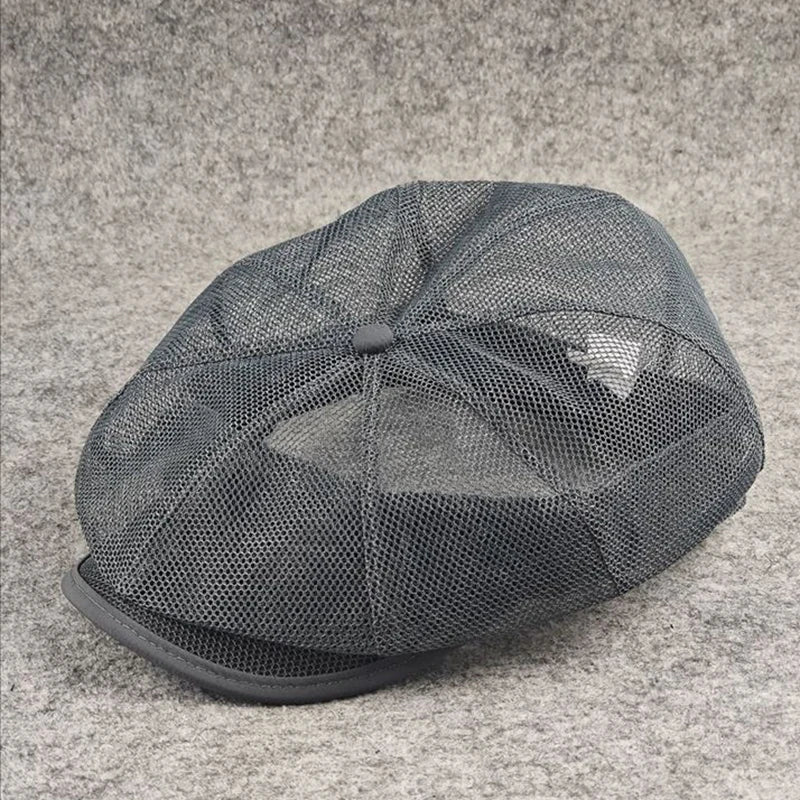 TEEK - Octagonal Mesh Newsboy Cap HAT theteekdotcom Gray XL 61-62cm/24.4in 