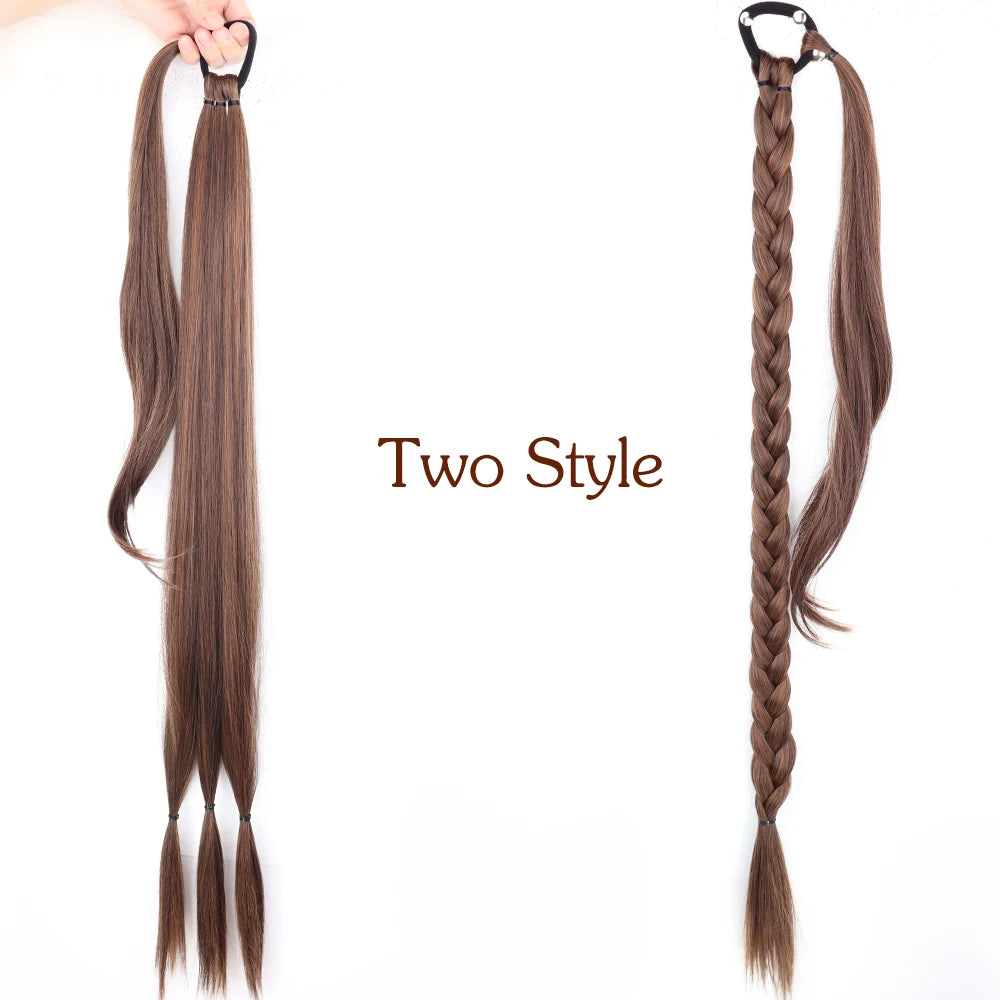 TEEK - 34inches Synthetic Long Braided Ponytail Hair Extensions HAIR theteekdotcom Q81-m2-30