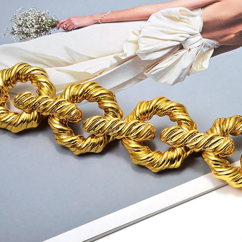 TEEK - Gold Tone Metal Hoops Bracelet JEWELRY theteekdotcom