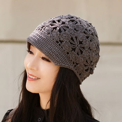 TEEK - Elegant Knitted Lace Hats HAT theteekdotcom Gray-hui-YXH 55-60cm head circumference 