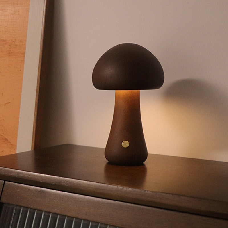 TEEK - Mushroom LED Night Lamp HOME DECOR theteekdotcom A - Walnut  