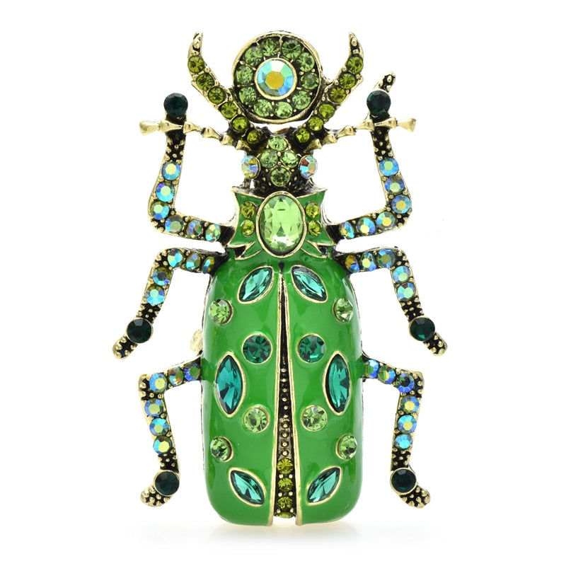 TEEK - Enamel Beetle Brooches JEWELRY theteekdotcom green  