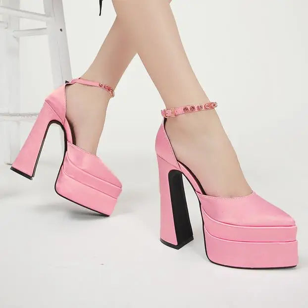 TEEK - Platform High Heeled Shoes SHOES theteekdotcom Pink 5.5 