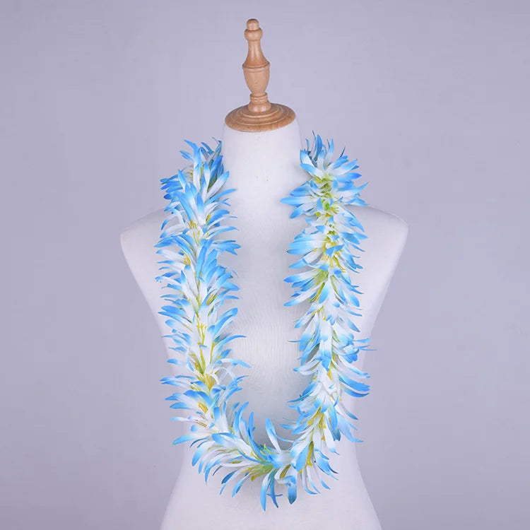 TEEK - Artificial Velvet Spider Lily Flower Handmade Necklace Leis JEWELRY theteekdotcom Sky Blue  