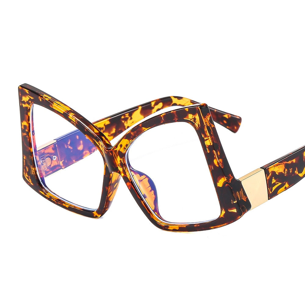 TEEK - Oversized Bow Cat Eye Eyewear EYEGLASSES theteekdotcom Leopard Clear  