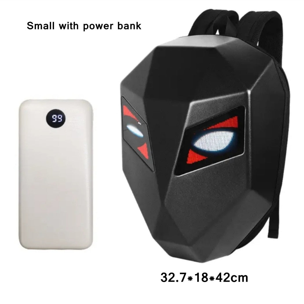 TEEK - LED or Solid Eye Hard Shell Motorcycle Helmet Backpack BAG theteekdotcom Small with power bank  