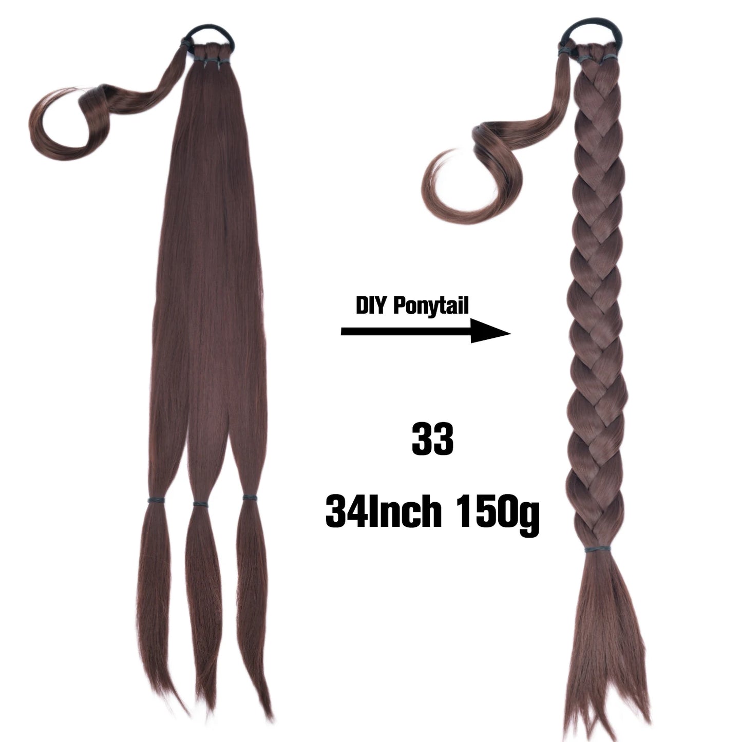 TEEK - 20 Inch Long Braided Synthetic PonytailHair Extension
