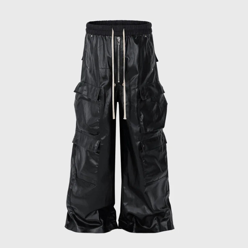 TEEK - Mens Coated Smooth Cargo Pants PANTS theteekdotcom Black 2XL