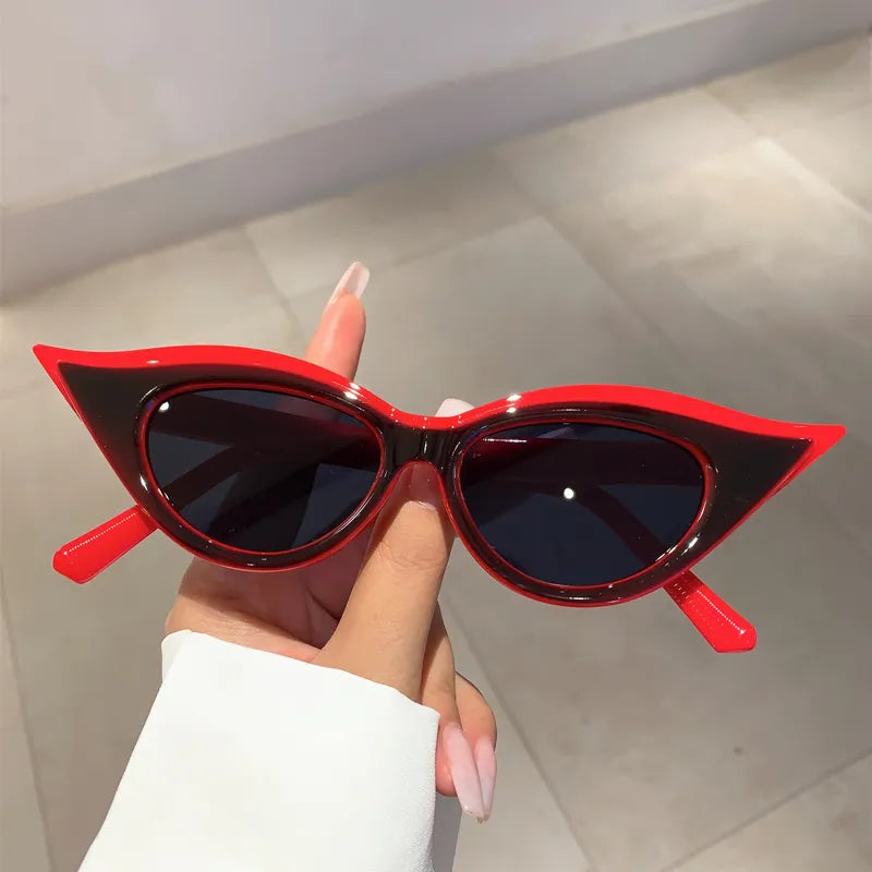 TEEK - Contrast Cat Eye Shade Sunglasses EYEGLASSES theteekdotcom red-black  