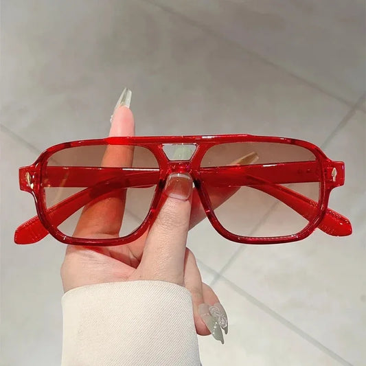 TEEK - Vintage Double Bridges Square Sunglasses EYEGLASSES theteekdotcom