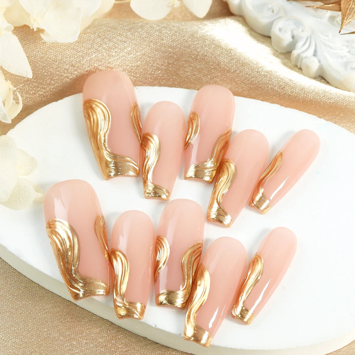 TEEK - 10pcs Pure Handmade 3D Press-On Nails NAIL ART theteekdotcom size-S 11  