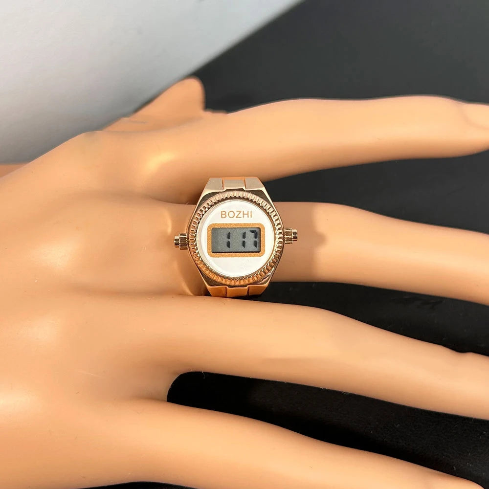 TEEK - Mini Electronic Digital Watch Finger Rings WATCH theteekdotcom rose-white  