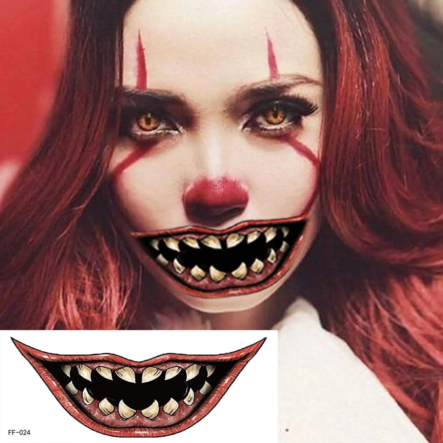 TEEK - Halloween Big Mouth Face Stickers Temporary Tattoo MAKEUP theteekdotcom   