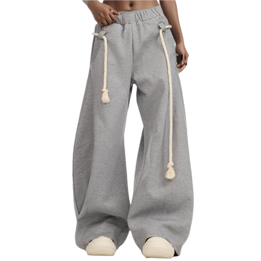 TEEK - Grey Hemp Rope Wide Leg Pants PANTS theteekdotcom