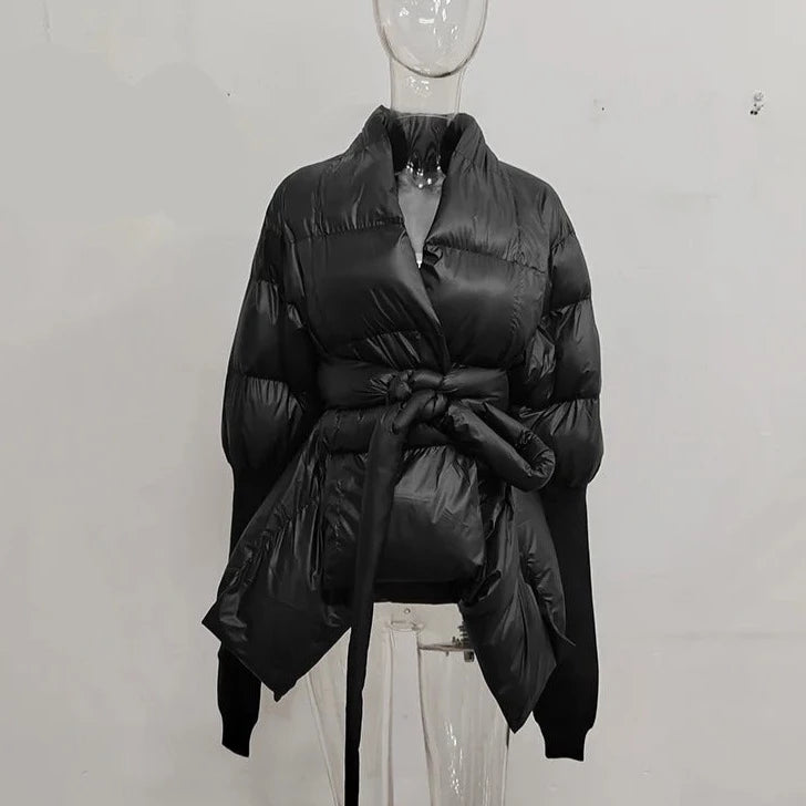 TEEK - Cotton-Padded Belted Knitted Sleeve Jacket JACKET theteekdotcom   