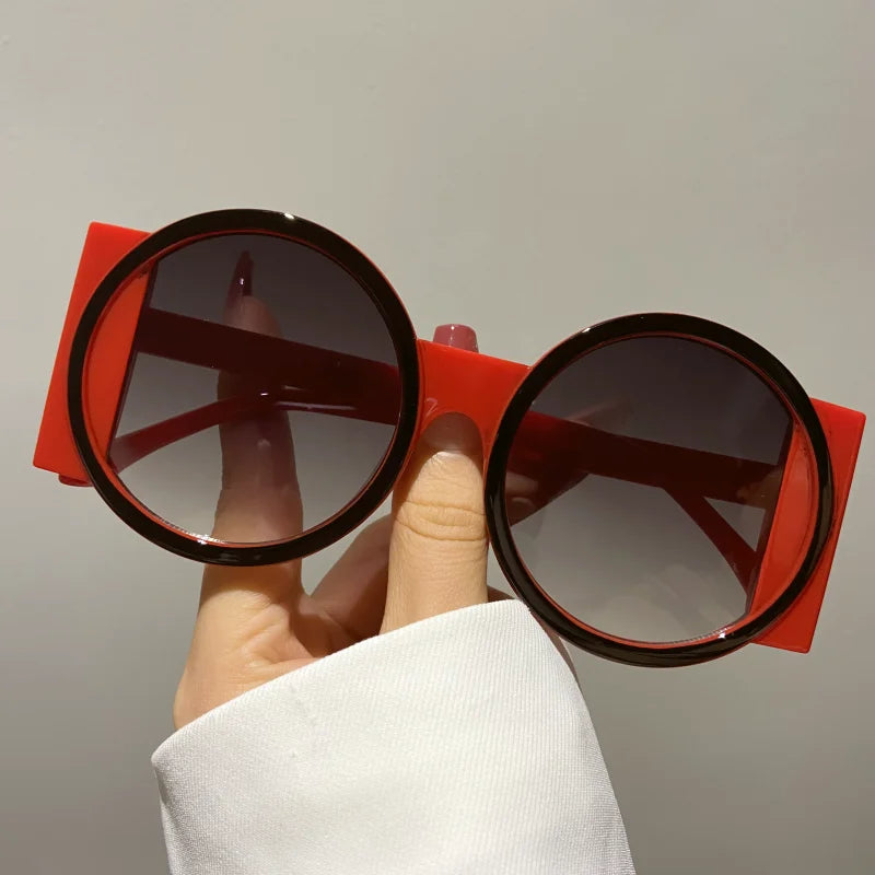TEEK - Round Double Color Sunglasses EYEGLASSES theteekdotcom dark red  