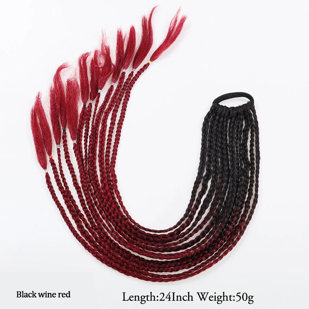 TEEK - 20 Inch Long Braided Synthetic PonytailHair Extension