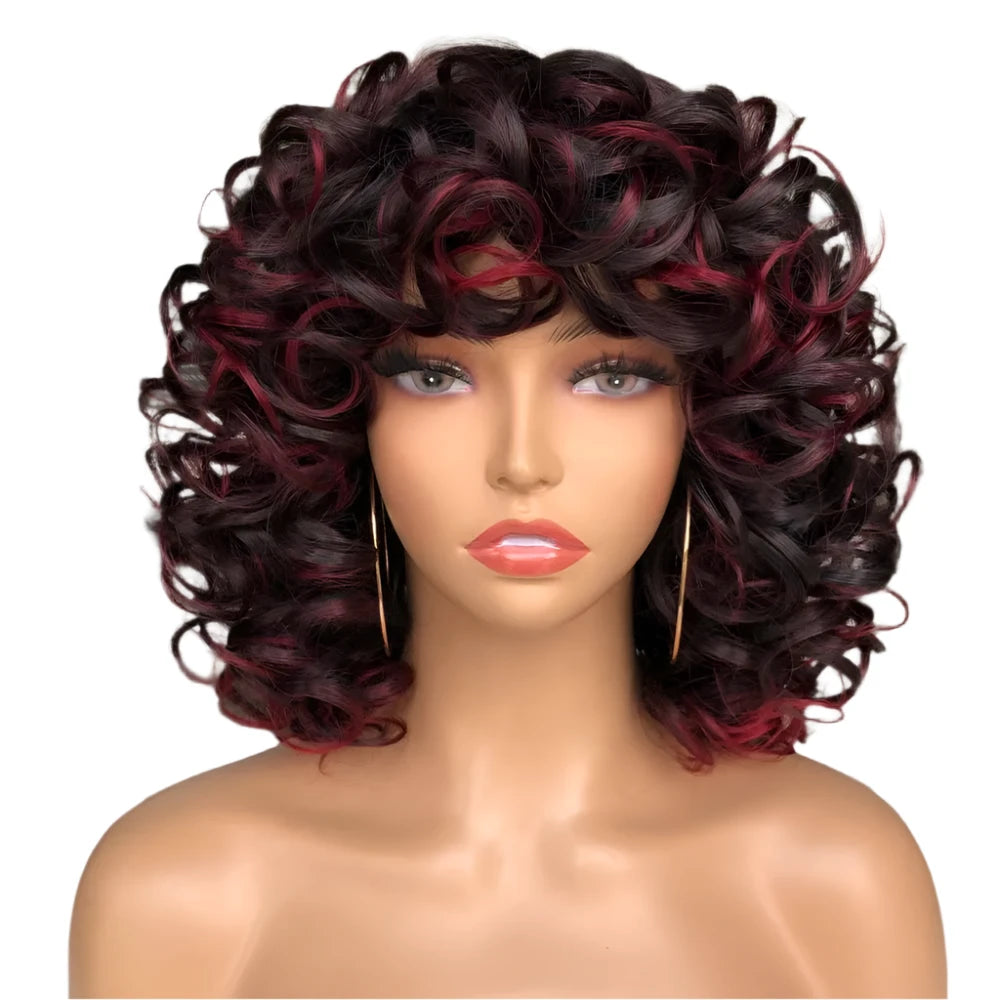 TEEK - Fluffy Short Hair Afro Bangs CurlyWig HAIR theteekdotcom   