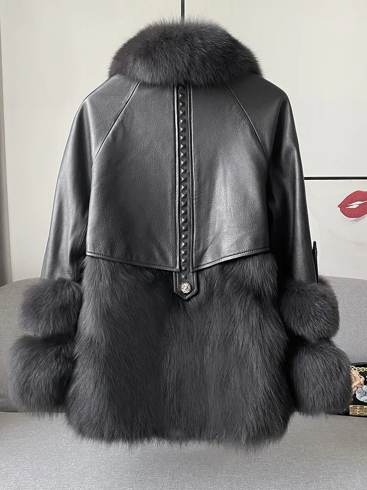 TEEK - Big Fluff Ends Genuine Leather Jacket JACKET theteekdotcom   