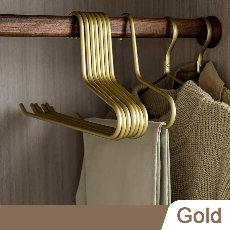 TEEK - 5pcs Metal Hook Hold Trouser Hangers HOME DECOR theteekdotcom 5pcs Gold  