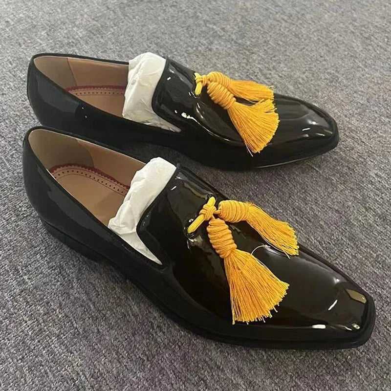 TEEK - Black Patent Leather Tassel Loafers SHOES theteekdotcom 13  