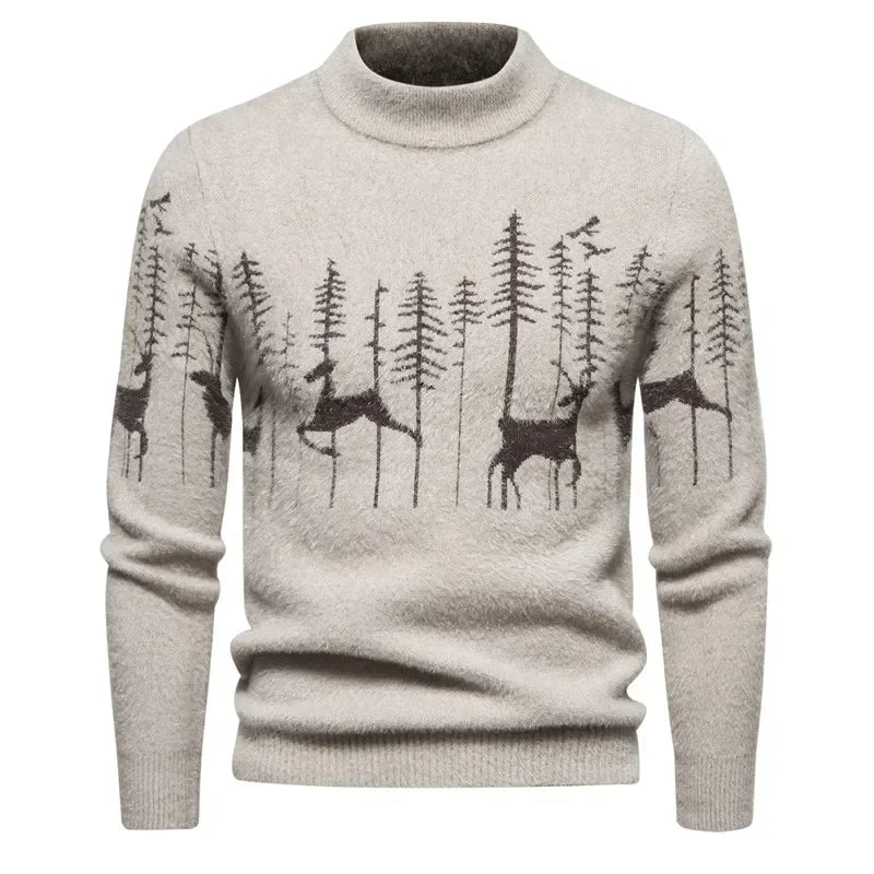 TEEK - Mens Soft Sir Knit Sweater  Pullover TOPS theteekdotcom Beige-H06 L 